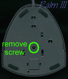 The Palm III cradle has a screw