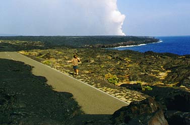 3 miles of lava flows